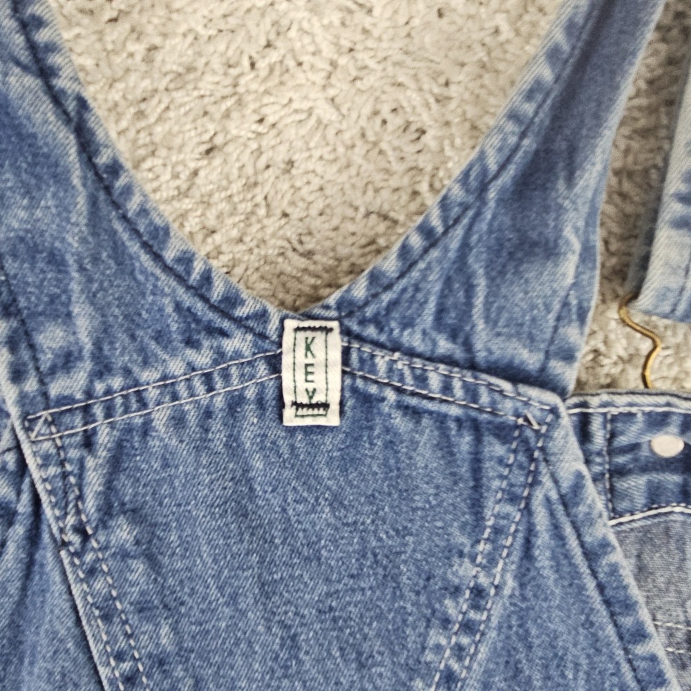 Vintage Key Imperial Denim Carpenter Bibs Overalls Sz 50x30 Ranch Workwear Baggy - Picture 12 of 13